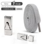 1 Pair Free-Tie Shoelaces Set, 2Pcs Elastic Shoelaces & 2Pcs Shoelaces Buckles For Sneakers Canvas Shoes, Street Style - Image 9