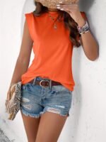 Solid Crew Neck Vest, Casual Sleeveless Comfy Vest For Summer, Women'S Clothing