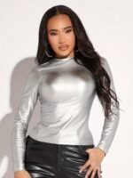 Women'S Casual T-Shirt, Crew Neck, Solid Color, Knit Fabric, Polyester 95% Elastane 5%, Regular Length, For Spring/Summer/Fall - 180G/M? - Image 5