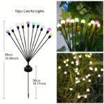 6/8/10-Light Solar Lawn Lamp For Yard, Illuminated Diode Wind Drive Firefly Ground Stake Light, Garden Ramadan Decoration Festival Lamp, Energy-Efficient Switch Control, Detachable Spotlight, Plastic Material, Solar-Powered, Outdoor Lighting - Image 13
