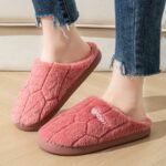 Letter Fluffy Soft Sole Slippers, Soft Sole Bedroom Plush Lined Cozy Shoes, Non-Slip Floor Mute Shoes - Image 2