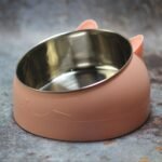 Cat Bowl 15 Degrees Raised Stainless Steel Cat Feeder Bowl With Non Slip Base, 100Ml Cat Food Water Feeder Tilted Pet Bowl For Neck Protection - Image 14