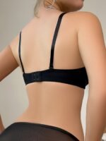 Solid Bow Decor Scallop Trim Underwire Bra, Sexy Comfy Push Up Bra, Women'S Lingerie & Underwear - Image 8