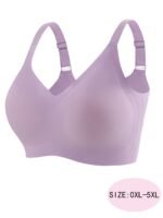 Women'S Elegant Bra, Plus Size Solid Seamless Lightly Padded Full Cover Wireless Everday Bra - Image 6