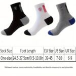 6 Pairs Of Men'S Socks, Mid-Calf Socks, Sweat Absorbing Socks, Sports Socks, Classic And Versatile, Patchwork Sports And Casual Socks - Image 9