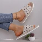 Women'S Summer Slip-On Bowknot Slippers, Breathable Fabric House Shoes, Comfortable All-Season Indoor Slides With Eva Sole, Hand Washable - Image 2