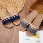 Women'S Comfy Linen Slides, Striped Open-Toe Flat Summer Shoes, Indoor & Outdoor Slippers With Eva Sole - Sizes 6 To 10.5, Indoor Summer Footwear|Open Toe Shoes|Linen Sandals, Ladies Slippers - Image 8