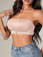 1Pc Women'S Seamless Strapless Bra - Invisible, Push-Up, Side Gathering, High Support With Front Closure, Solid Color, Medium Support, Wireless, No Padding, Comfortable And Supportive, Bra For Wome - Image 10