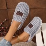 Soft Fabric Slip-On Slippers With Fluffy Lining - Warm, All-Season Home Slippers For Couples, Perfect Holiday Gift, Hand Washable, Non-Dry Cleanable, Eva Sole, Allseason Slippers|Soft Fabric Slippers|Eva Sole Slippers - Image 11