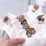 5 Pairs Cute 3D Cartoon Bear Socks, Comfy & Breathable Short Socks, Women'S Stockings & Hosiery - Image 2