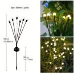 6/8/10-Light Solar Lawn Lamp For Yard, Illuminated Diode Wind Drive Firefly Ground Stake Light, Garden Ramadan Decoration Festival Lamp, Energy-Efficient Switch Control, Detachable Spotlight, Plastic Material, Solar-Powered, Outdoor Lighting - Image 10