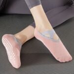 1 Pair Women'S Non-Slip Yoga Socks With Cross Strap & Extra Grips - Breathable Polyester Sports Socks For Yoga, Ballet, Barre, Pilates | Available In Multiple Colors (Green, Pink, Purple, Black, Gray, Blue) - Image 11