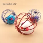 Cat Toy Cage Mouse Teaser Stick With Artificial Feather Tail Mini Ball Self-Entertaining Cat Toy - Image 5