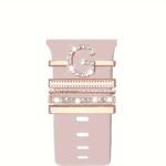 Hot 2024 New Shiny Alphabet Initial Letter Watchband Ring Loops, Luxury Rhinestone Watch Strap Charms Decorations 5Pcs Alphabet Initial Letter Watchband Rings Loops Compatible With Watch Garmin Smartwatch (A-Z) - Image 53