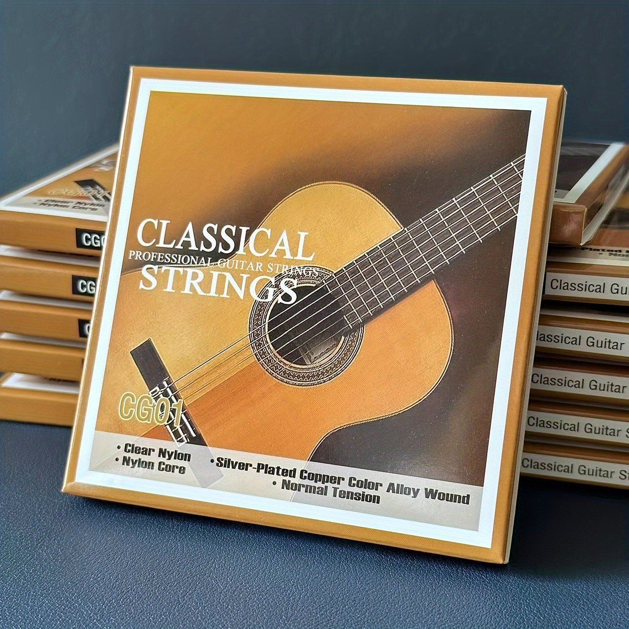 product-fancy-b0745d8b-b1f2-45b7-a70c-b0ebe88ba6f0.jpg Guitar Strings For Classical Guitar - Brilliant Sound Quality Clear Nylon Strings Silvery-Plated Copper Alloy Wound 6 String/ Set ( E-1St-0.07Cm/ B-2Nd-0.08Cm/ G-3Rd-0.1Cm/ D-4Th-0.08Cm/ A-5Th-0.09Cm/ E-6Th-0.11Cm ) - Image 1