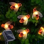 5M Solar-Powered Honey Bee String Lights, 20 Led Warm Glow Outdoor Garden & Patio Decor,, Easy Installation With Removable Stand, Perfect For Christmas & Year-Round Use, Festive Yard Decor | Whimsical Bee Design | Solarpowered Light, Solar Garden Decor