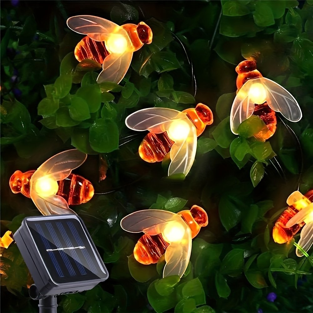 product-fancy-b078b332-86dc-4bc7-adc7-cef04556feed.jpg 5M Solar-Powered Honey Bee String Lights, 20 Led Warm Glow Outdoor Garden & Patio Decor,, Easy Installation With Removable Stand, Perfect For Christmas & Year-Round Use, Festive Yard Decor | Whimsical Bee Design | Solarpowered Light, Solar Garden Decor - Image 1