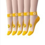 5 Pairs Of Women'S Thin Daisy Glass Fiber Breathable Short Socks - Image 5