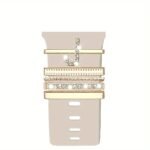 Hot 2024 New Shiny Alphabet Initial Letter Watchband Ring Loops, Luxury Rhinestone Watch Strap Charms Decorations 5Pcs Alphabet Initial Letter Watchband Rings Loops Compatible With Watch Garmin Smartwatch (A-Z) - Image 36