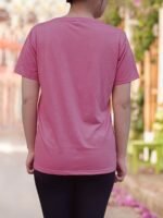 Women'S Casual V-Neck T-Shirt With Brooklyn New York Letter Print - Vibrant Pink & Black Graphic, Short Sleeve Regular Fit, Machine Washable For Spring Summer Fall, Ladies T Shirts, Casual Attire, Durable Fabric - Image 7
