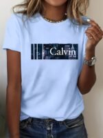 Elegant Print Tee - Women'S Round Neck Short Sleeve T-Shirt, Casual & Sporty, S-Xxl, Multiple Colors Available, Casual Wear | Elegant Print Tee | Comfortable Fit, Ladies T Shirts - Image 10