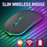 Wireless Portable Office Mute Wireless Mouse For Phone Tablet Laptop Computer Office Entertainment, Rechargeable Wireless 2.4G Dual Mode Mouse, Ergonomic Rgb Ultra Thin Wireless Mouse, Type C Charging Interface, 4 Buttons, Compatible With Multiple Sy - Image 6