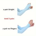 2 Pairs Cooling Arm Sleeves, Unisex Polyester Knit Fabric, Uv Protection, Sun Protection, Hand Washable, Pull-On Design For Sports, Running, Fishing, Cycling, Skiing - Image 9