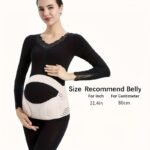 Adjustable & Breathable Maternity Belly Band - Postpartum Support For Pregnancy, Comfortable Knit Polyester, Black & White Design With Straps For Easy Wear, Maternity Belly Support|Practical Maternity Wear|Breathable Fabric - Image 2