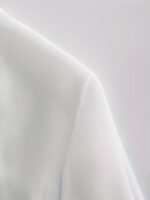 Elegant White Chiffon Shawl Cardigan For Women | Open Front, Short Sleeve | Semi-Sheer Polyester Top | Lightweight & Breathable | Perfect For Spring/Summer Layering | Versatile Fashion Accessory, Summer Layering Piece | Modern Minimalist | Sleek Fabric, Lightweight Cardigan - Image 3