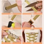 1 Pair Of Rhinestone Buckle Shoelaces, No Need To Take Off Shoes, 2 Elastic Bands And 2 Shoe Lace Buckles, Colorful Fashion Gradient Rainbow Laces Suitable For Casual Shoes And Sports Shoes - Image 6