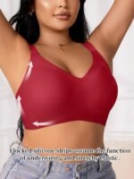 Plus Size Seamless Backless Bra - No Underwire & Ultra Soft Comfort, High Elasticity Removable Pads, Minimalist Design For Everyday Casual & Formal Wear, Strapless Bra, Formal Attire Support, Backless Lingerie, Smooth Texture Fabric, Comfortable Support, Sleek Silhouette, Lightweight Construction, Women'S Undergarments - Image 2