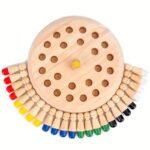 Fhzug Educational Wooden Memory Matching Game - Chess Board With Colorful Pegs, Fun & Engaging Puzzle For Youngsters & Adults, Perfect For Holidays & Gifts, Enhances Memory Skills, Random Colors, Chess Accessories, Gift Item, Classic Design, Durable Construction, Cognitive Development, Family Fun, Highquality Wood, Family Fun Activity, Family Fun Activity, Fhzug - Image 6