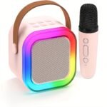 Mini Portable Karaoke System With 1 Or 2 Wireless Microphones - Colorful Led Disco Lights, Rechargeable Lithium Battery, Usb Charging, Ideal For Home Parties, Birthdays, And Valentine'S Day Gifts, Karaoke Equipment|Modern Karaoke Machine|Wireless Microphone - Image 10