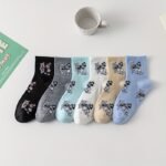 6 Pairs Women'S Fashion Creative Food Print Short Socks - Playful Burger, Donut & Coffee Cup Designs, Vibrant Colors, Soft Breathable Fabric, Machine Washable For Casual Casual Attire, Food Socks, Quirky Outfits, Fun Patterns, Comfortable Fit, Sock Collectors - Image 11