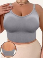Single Pack 1Xl-4Xl Women'S Plus Size Solid Earth Tone Bra With Removable Pads And Adjustable Straps, Pullover Style Bra In 5 Colors For All Seasons