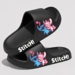 Disney Stitch & Angel Women'S Eva Slippers - Soft Cushioned Thick Sole Summer Sandals With Cute Cartoon Design, Durable Eva Material, Hand Washable For Home, Beach, Casual Wear (Unisex Couples Slippers)