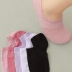 10Pcs Women'S Breathable Ankle Socks - Mixed Colors, Elegant Casual Style, Polyester And Elastane Blend, Sweat-Absorbent, Comfort Fit For Summer & Autumn, Cute Socks - Image 4