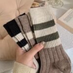 5 Pairs Thick Autumn And Winter Striped Long Women'S Socks - Image 2