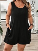 Women'S Plus Size Solid Color Casual Jumpsuit Pants For Comfortable And Cool Casual Attire - Image 7