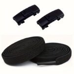 Two Pieces Of Laces And Two Buckles, Measuring 100.0 Cm, Suitable For Everyone, Featuring Adjustable Elastic Shoelaces That Are Portable And Provide Greater Comfort, Designed As No-Tie Shoelace Buckles For Both Men And Women, Including Elastic Loafer Buckles And Metal Locking Buckle Head Accessories. - Image 3