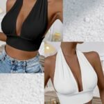 Women'S Elegant Backless Strapless Bandeau Top - High-Stretch Polyester-Spandex Blend, Cut-Out Design, Machine Washable, All-Season Versatile Wear For Casual & Formal Outfits