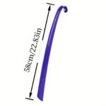 1Pc/2Pcs Black (Blue) Plastic Shoe Horn, No Bending Required, Lazy Slip-On Shoe Helper For Elderly And Pregnant Women, Hanging Design For Easy Storage, Essential Household Item - Image 3