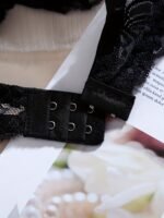 Women'S Sexy Lace Bra With Bow Detail - Black Underwire Medium Support, Non-Padded Full Coverage Lingerie For Casual Attire, Lingerie Wear|Sleek Lace Design|Underwire Bra - Image 7