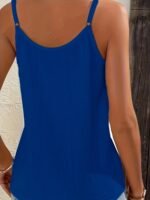 Women'S Casual Beige Sleeveless Top With Button Detail - Stretchy Fabric, Round Neck, Perfect For Spring/Summer/Fall, Casual Attire|Sleeveless Fashion|Stretchy Material - Image 10