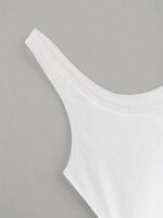 Women'S Elegant U-Neck Cami Top - Black, Stretchy Polyester Blend, Sleeveless, Machine Washable, Form-Fitting, All-Season Wear, Casual Layering Piece | Formfitting Design | Plain Weave Top - Image 7