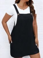 Vestido Corto Sin Mangas Con Bolsillos Para Mujer, Talla Grande - Image 2