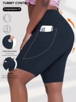 Plus Size - Women'S Plus Size High Waist Crescent Pocketed Shorts - Stretchy, Comfort Fit, Casual Summer Style With Plump Design, Breathable Fabric For Everyday Wear, Plus Size Shorts - Image 6