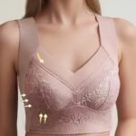 Women'S Sexy Lace Bralette, Seamless Full-Coverage Wireless Support, Anti-Sagging, No Trace Lingerie, Breathable Summer Thin Cup, Elegant Back Design