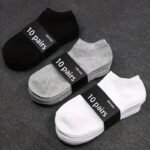 10/20 Pairs Casual Boat Socks For Men & Women - Thin Breathable Anti-Odor Sweat-Absorbing Low-Cut Ankle Socks, Polyester Spring/Summer Casual Attire, Plain Color, Odorous Foot Care, Minimalist Sock Design, Comfortable Sock Material