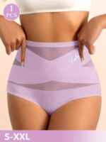 Miotan Women'S High-Waisted Seamless Tummy Control Butt-Lifting Underwear - Breathable Ice Sliky Fiber Mesh With Cross-Over Design, Size S-Xl (Xs To Xxl), Gym Apparel | Minimalist Style | Highelasticity Material, Tummy Control Shapewear - Image 4